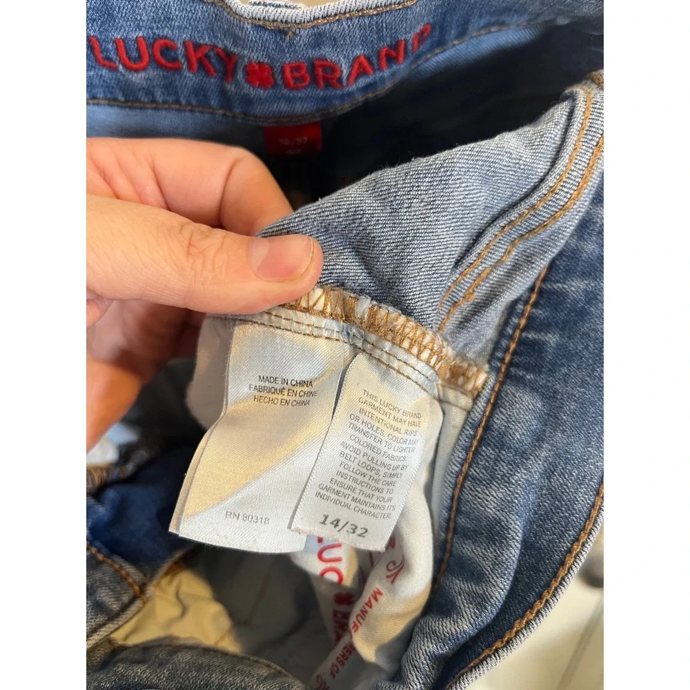 Lucky‎ Brand Womens Denim Shorts Raw Hem Medium Wash Blue Size 14/32